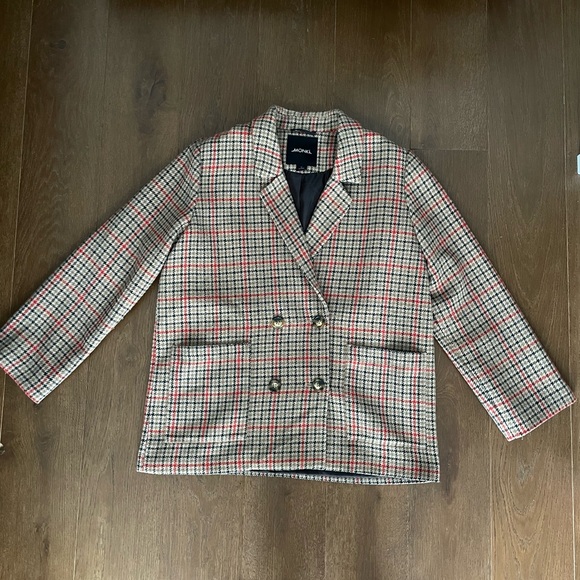 Monki Check Oversized Blazer - Picture 3 of 5